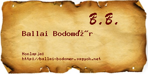 Ballai Bodomér névjegykártya